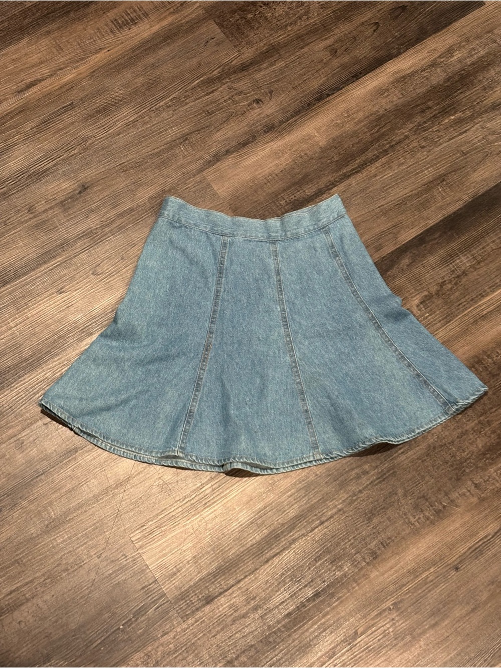 Frederick's of Hollywood Light Blue Denim Circle Skirt